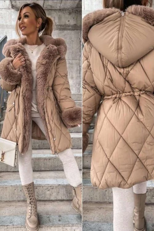 Női téli kabát kapucnival