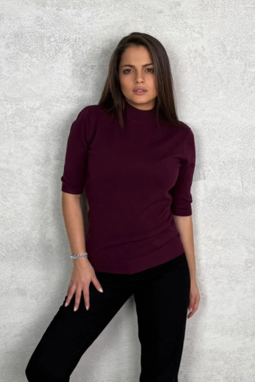 Ženska bluza sa kratkim rukavima i polo kragnom