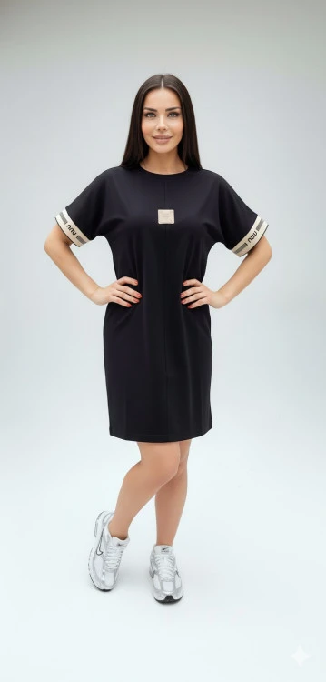 Γυναικείο φόρεμα με κοντά μανίκια