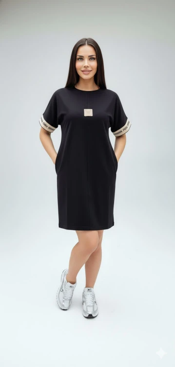 Γυναικείο φόρεμα με κοντά μανίκια