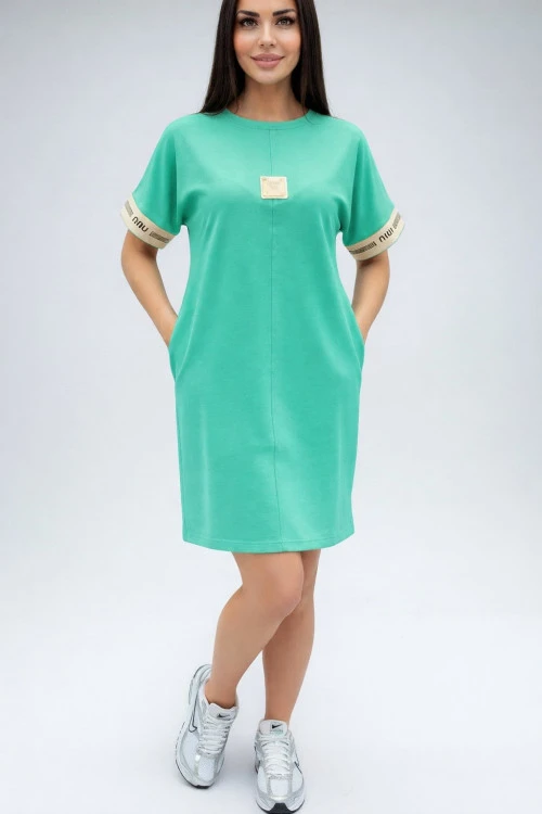 Γυναικείο φόρεμα με κοντά μανίκια