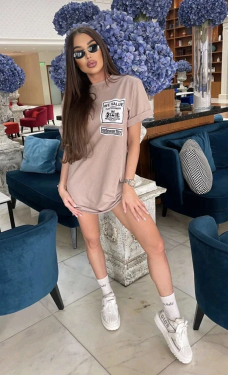 Дамска туника с къс ръкав