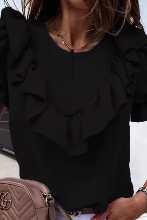 Дамска блуза с къс ръкав