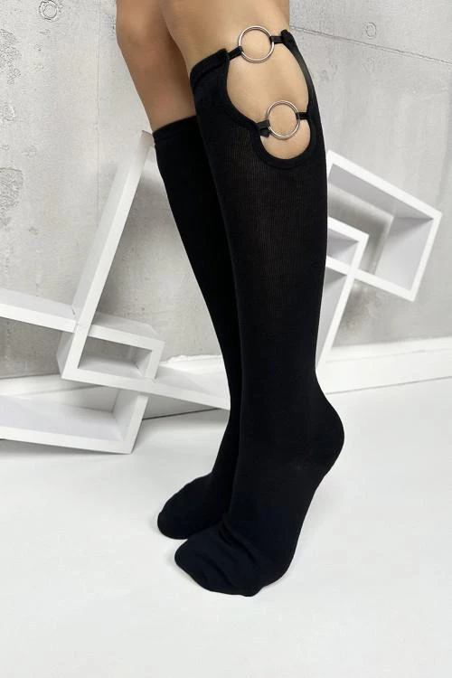 Γυναικείες μακριές κάλτσες με κρίκους