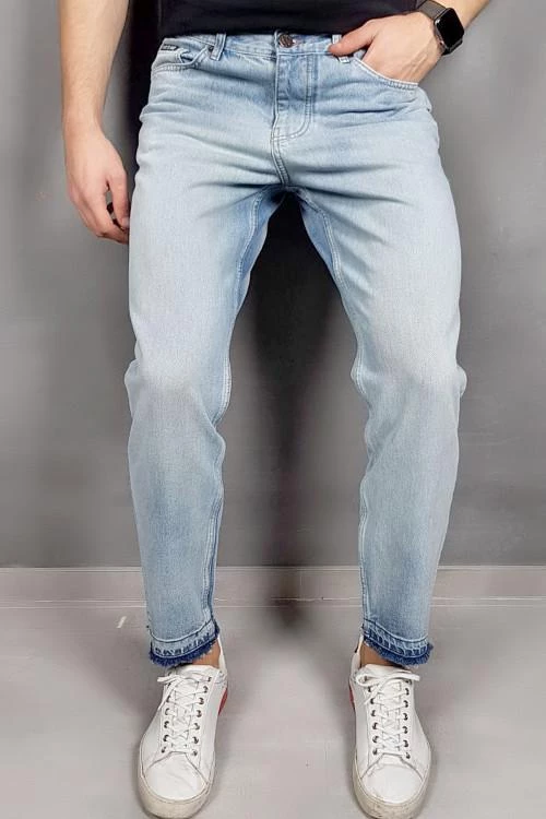 Ανδρικό τζιν παντελόνι με τσέπες