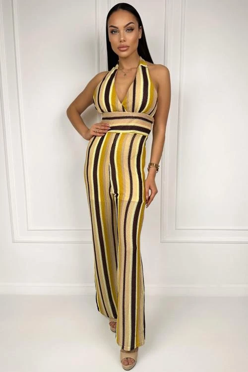Women's jumpsuit with colorful stripes