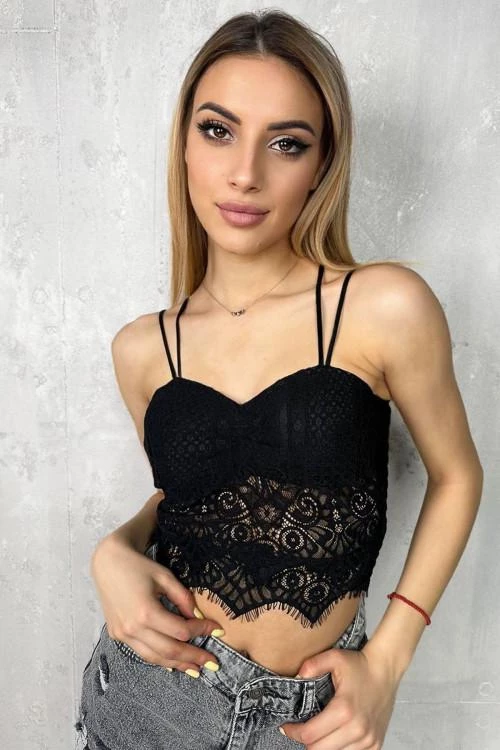 Women's knitted lace tank top