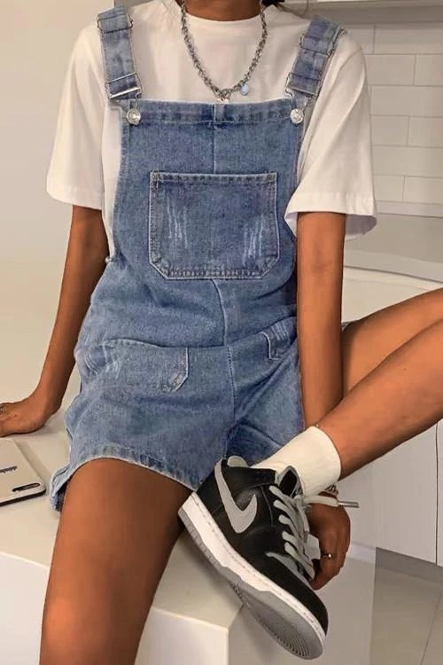 Women's denim overalls