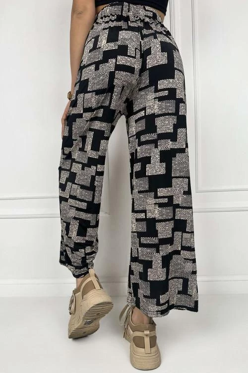 Γυναικείο παντελόνι με γεωμετρικά μοτίβα