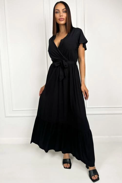 Women's long dress with short sleeves