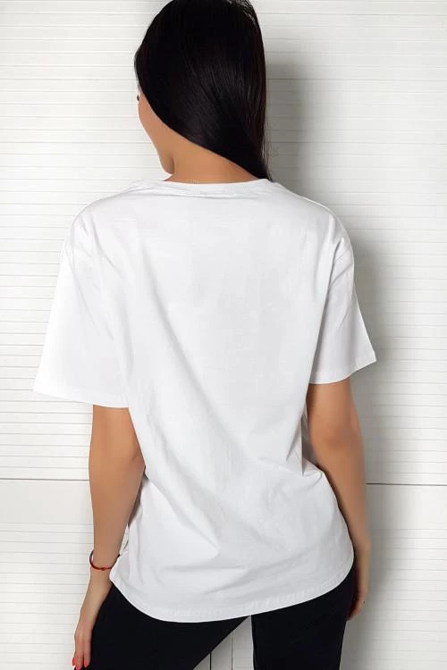 Γυναικεία κοντομάνικη μπλούζα με στάμπα
