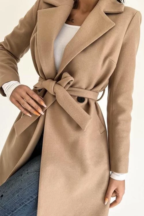 Ladies coat with belt