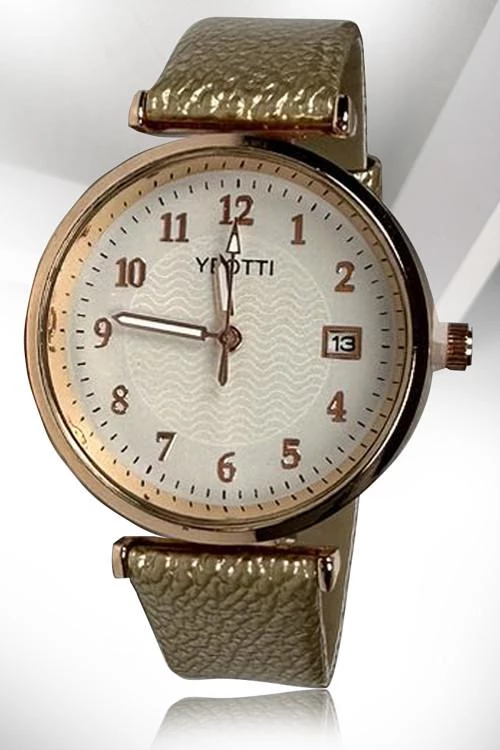 Γυναικείο ρολόι με λουράκι από δερματίνη