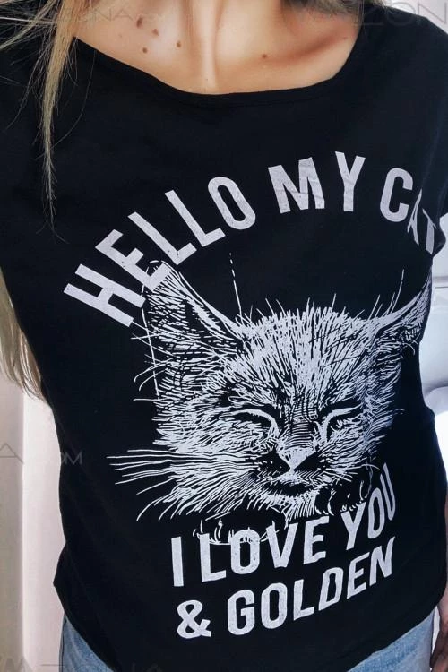 Tricou cu maneca scurta si imprimare pentru femei