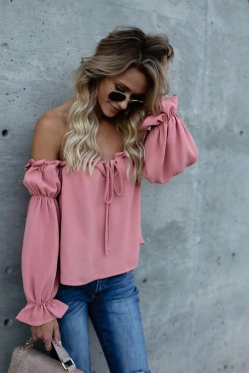 Bluza de dama cu umerii goi