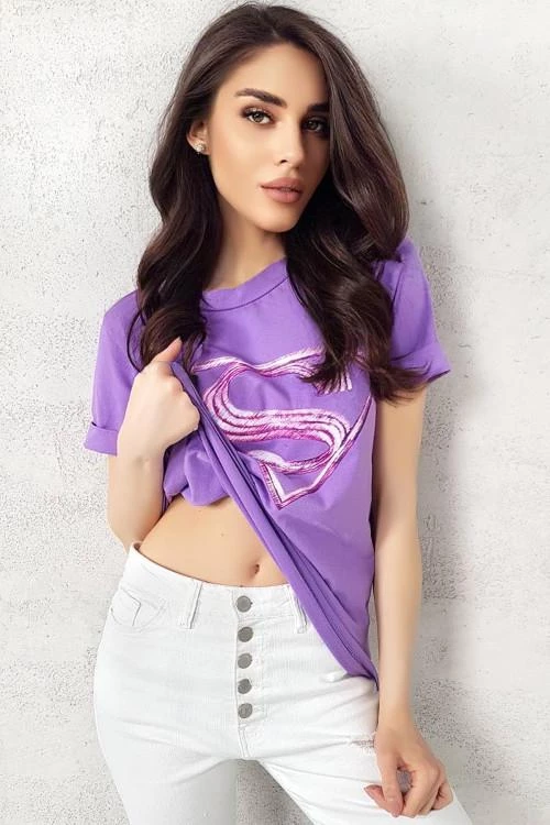 Tricou pentru femei cu decoratie