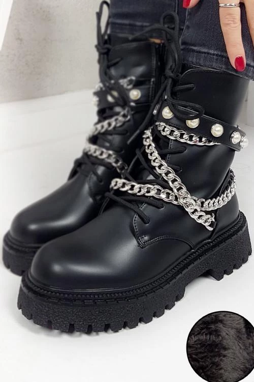 Botine de dama cu sireturi