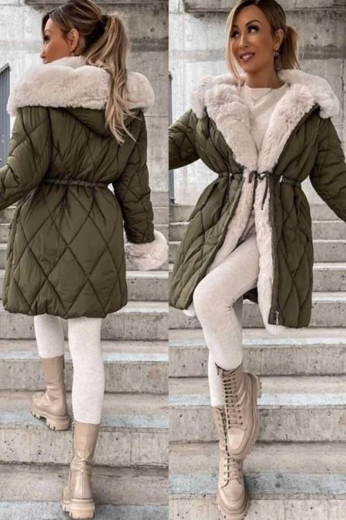 Γυναικείο χειμερινό μπουφάν με κουκούλα
