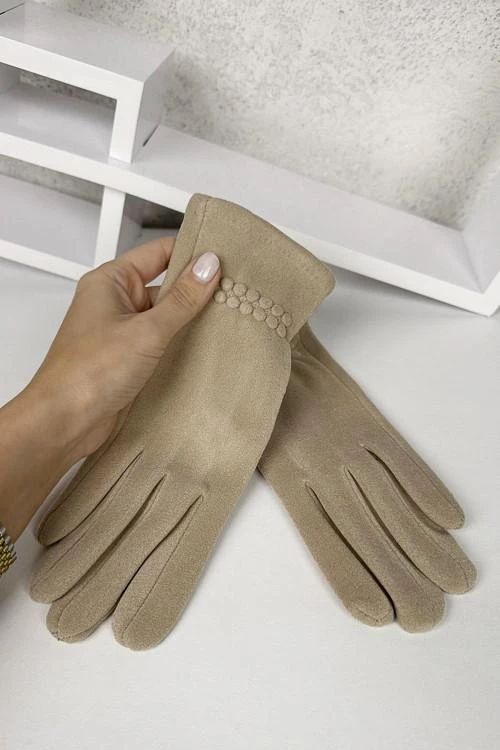 Dámské rukavice se dvěma řadami knoflíků